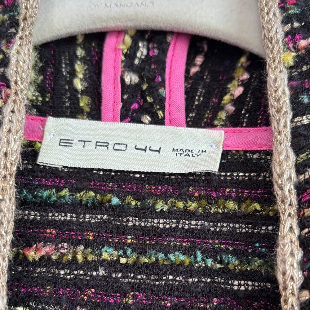 Etro Metallic Textured Knit Cardigan - Black with Multicolor Flecks - Picture 2 of 6
